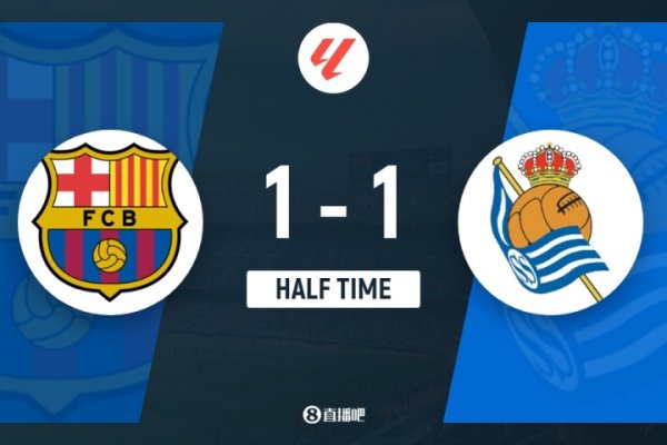 Halftime - Tỷ lệ sở hữu gần 90% của Barcelona tạm thời 1-1 Real Sociedad Odriosola đã ghi bàn và Con